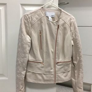 Tan leather-look moto jacket